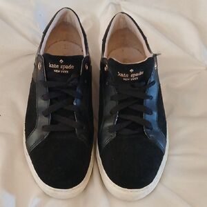 Kate Spade Black Leather Sneakers